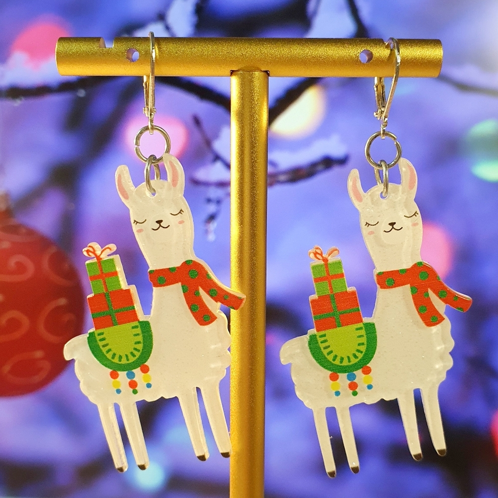 Cristmas Llamas Lightweight acrylic Earings